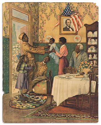 (MILITARY--WORLD WAR ONE.) Group of 4 patriotic posters produced for returning Black troops.